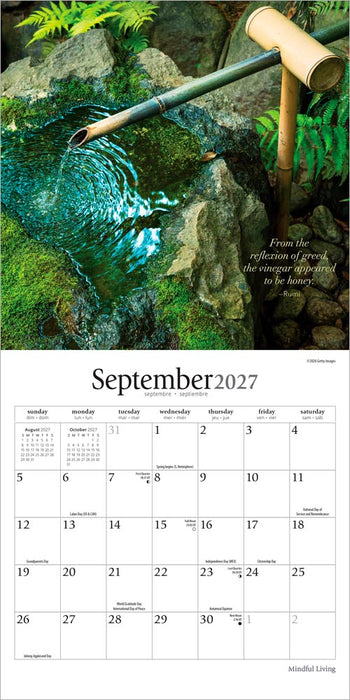 Mindful Living 2027 Mini Wall Calendar