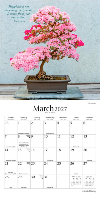 Mindful Living 2027 Mini Wall Calendar