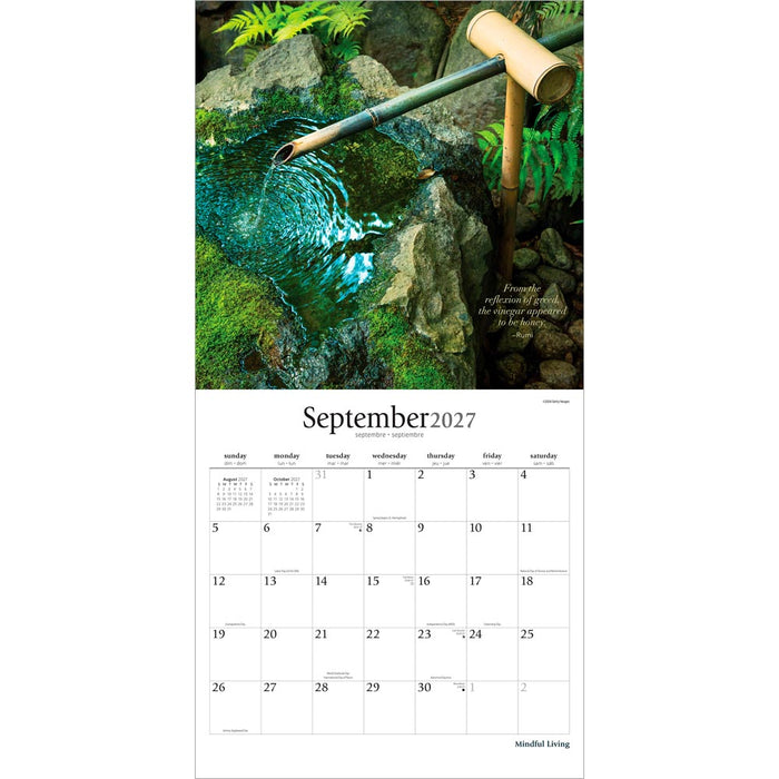 Mindful Living 2027 Square Wall Calendar