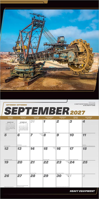 Heavy Equipment 2027 Square Wall Calendar