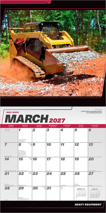 Heavy Equipment 2027 Square Wall Calendar