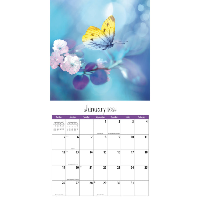 2025 Butterflies Wall Calendar