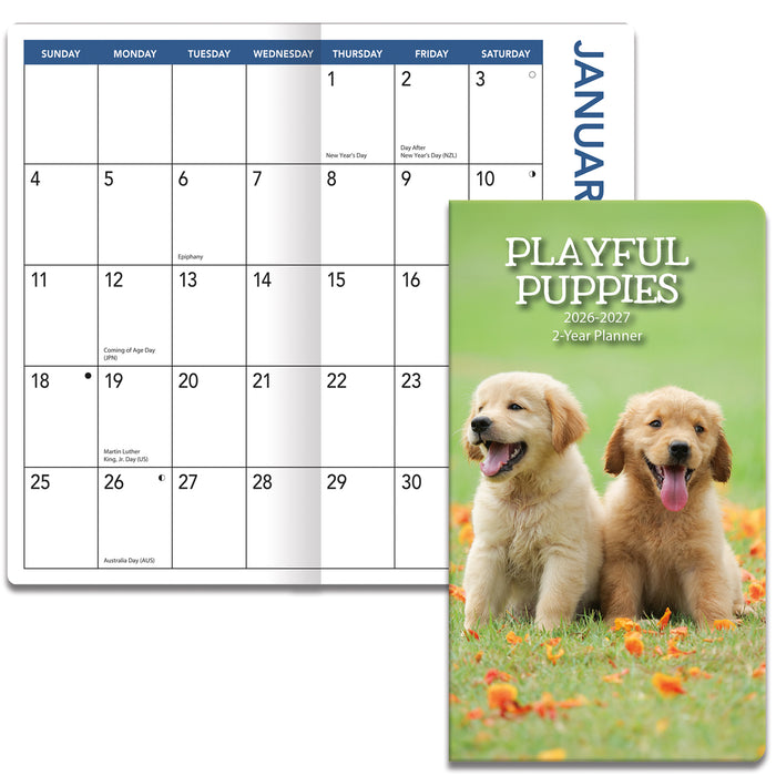 Playful Puppies 2026 Pocket Diary