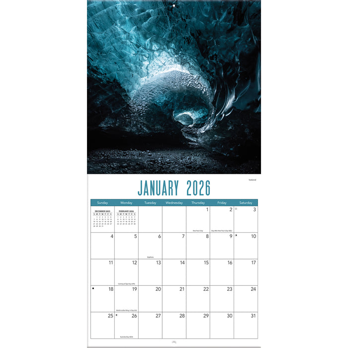 Caves 2026 Square Wall Calendar