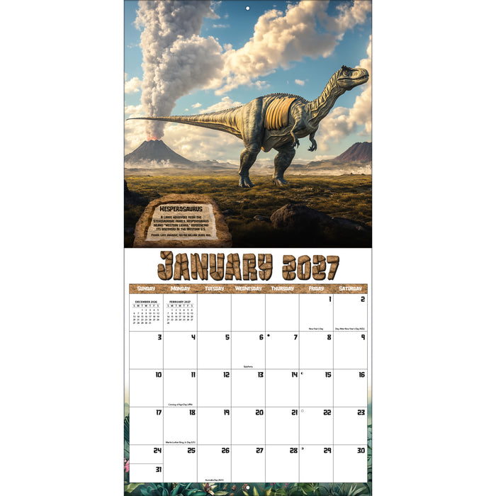 Dinosaurs 2027 Square Wall Calendar