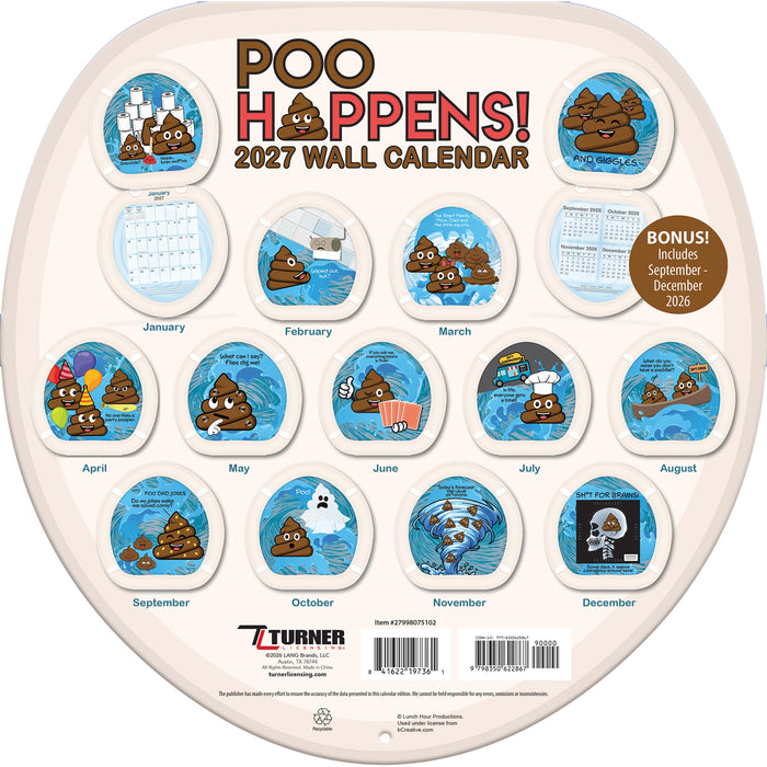 Poo Happens 2027 Wall Calendar