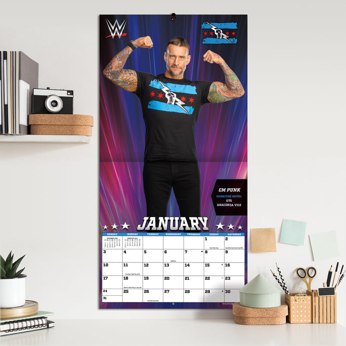 WWE Wrestling Superstars 2027 Square Wall Calendar