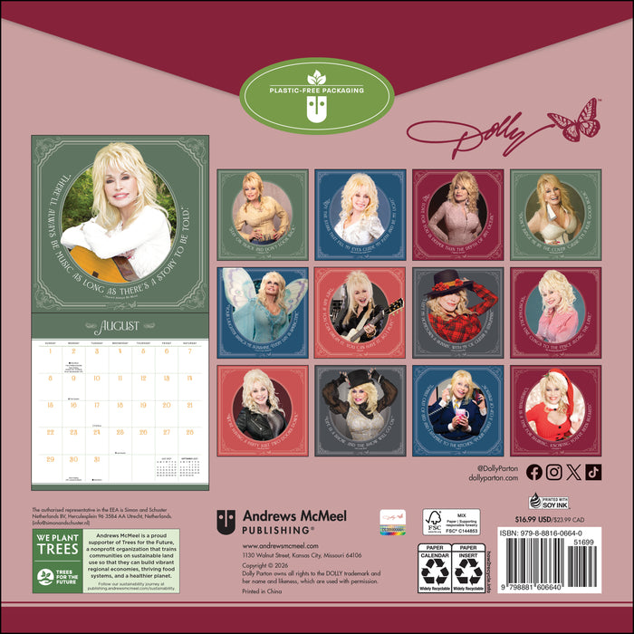Dolly Parton 2027 Square Wall Calendar