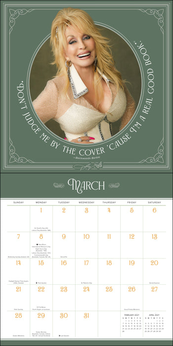 Dolly Parton 2027 Square Wall Calendar