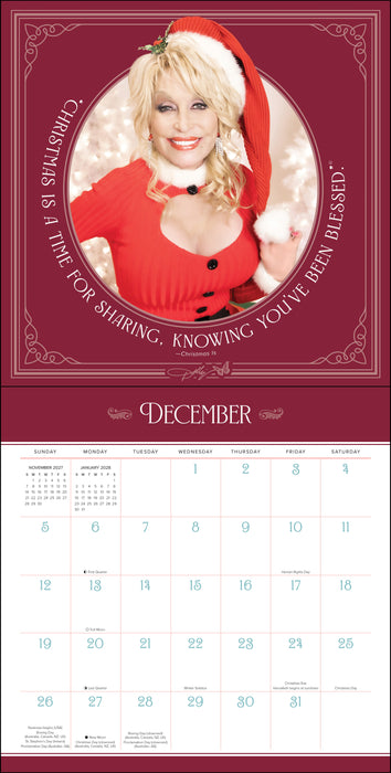 Dolly Parton 2027 Square Wall Calendar