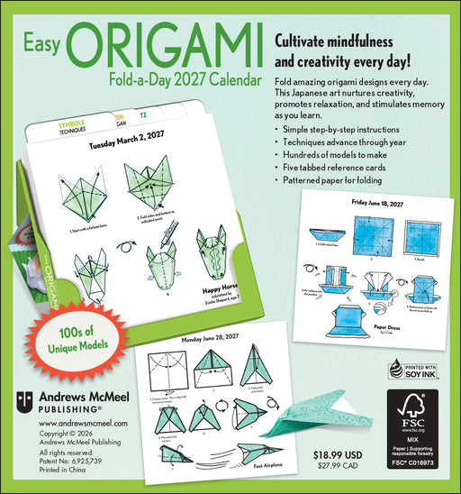 Easy Origami Fold-a-Day 2027 Page-A-Day Calendar