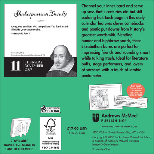 Shakespearean Insults 2027 Page-A-Day Calendar