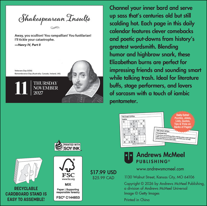 Shakespearean Insults 2027 Page-A-Day Calendar
