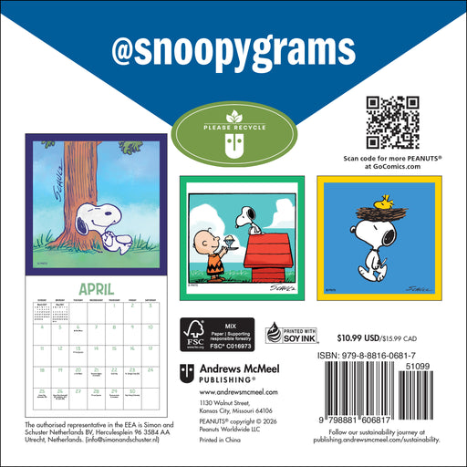 Peanuts Snoopygrams 2027 Mini Wall Calendar