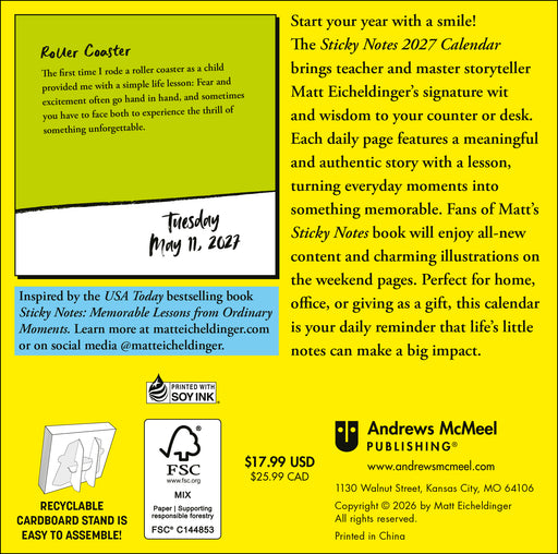 Sticky Notes Matt Eicheldinger 2027 Page-A-Day Calendar