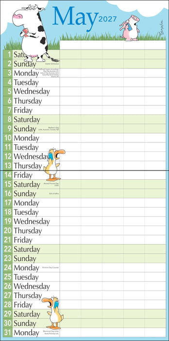 Sandra Boynton's Family 2027 Square Wall Calendar