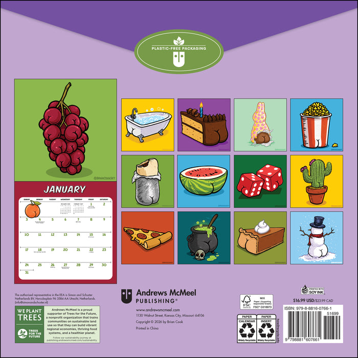 Butts on Things 2027 Square Wall Calendar