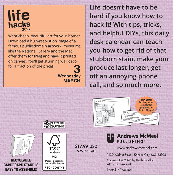 Life Hacks 2027 Page-A-Day Calendar