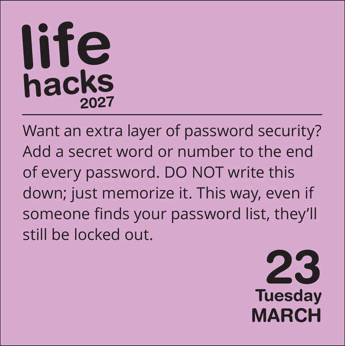 Life Hacks 2027 Page-A-Day Calendar