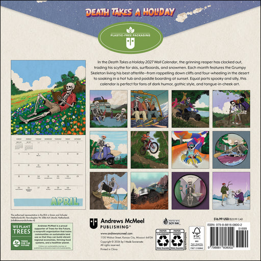Death Takes Holiday 2027 Square Wall Calendar