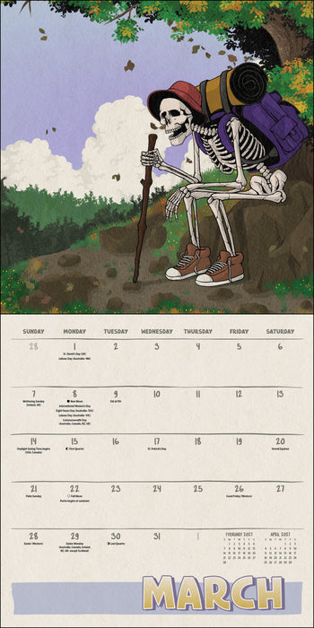 Death Takes Holiday 2027 Square Wall Calendar