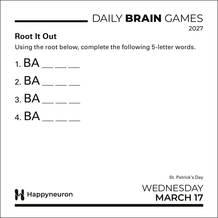 Daily Brain Games 2027 Page-A-Day Calendar