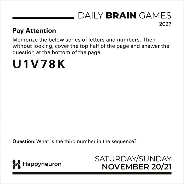 Daily Brain Games 2027 Page-A-Day Calendar