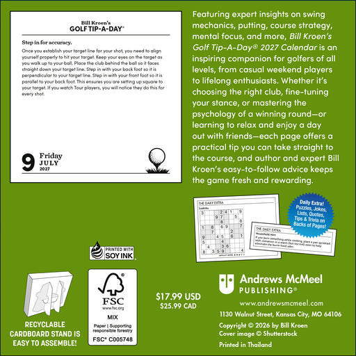 Bill Kroen's Golf Tip A Day 2027 Page-A-Day Calendar