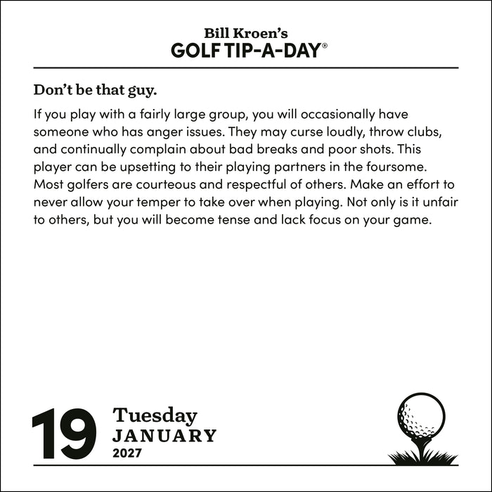Bill Kroen's Golf Tip A Day 2027 Page-A-Day Calendar