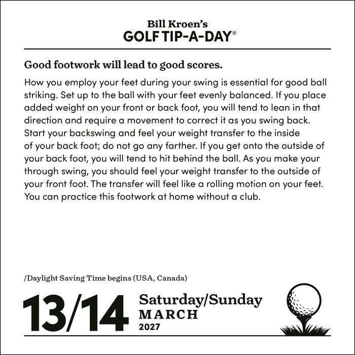 Bill Kroen's Golf Tip A Day 2027 Page-A-Day Calendar