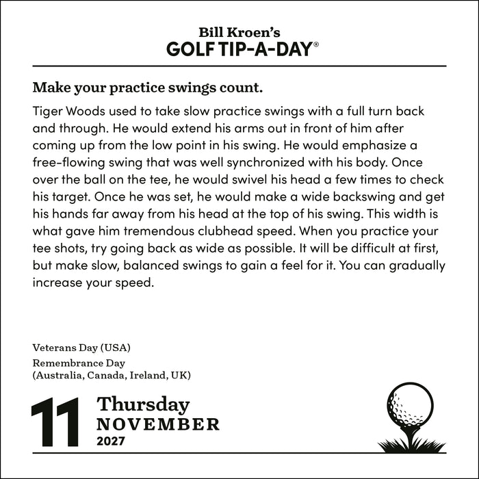 Bill Kroen's Golf Tip A Day 2027 Page-A-Day Calendar