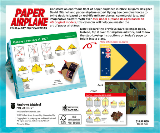 Paper Airplane Fold-a-Day 2027 Page-A-Day Calendar