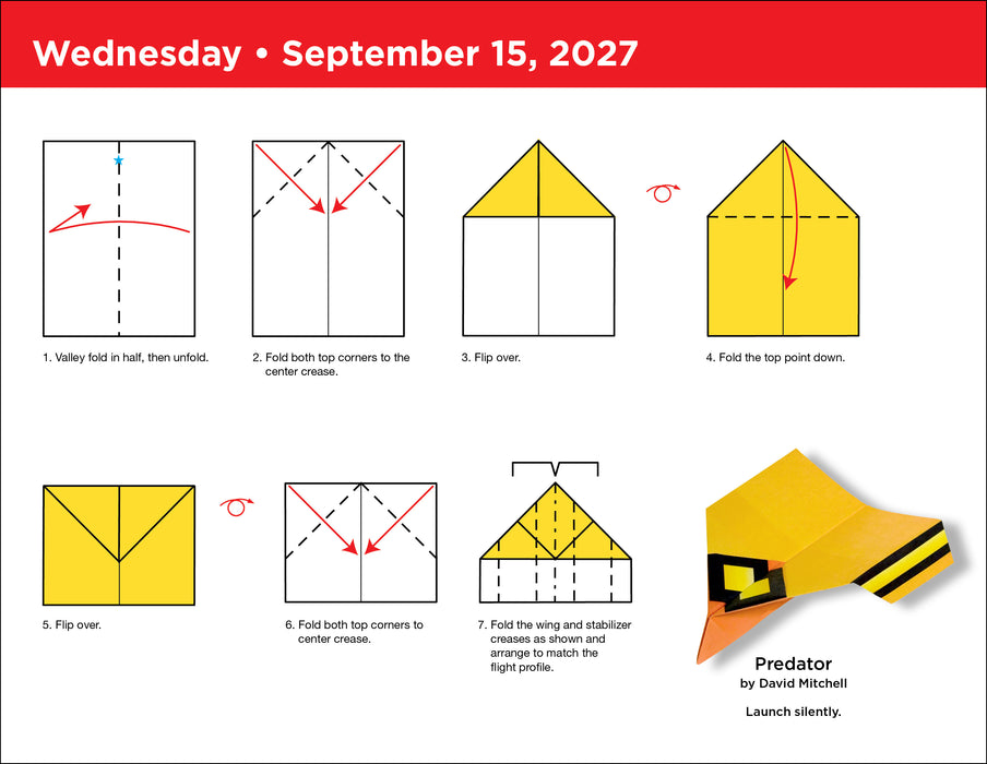 Paper Airplane Fold-a-Day 2027 Page-A-Day Calendar