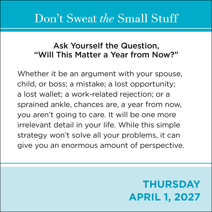 Don't Sweat the Small Stuff 2027 Page-A-Day Calendar