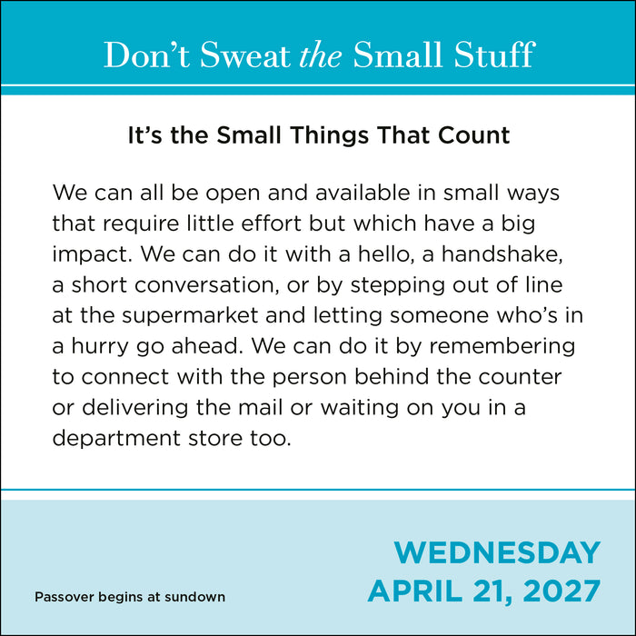 Don't Sweat the Small Stuff 2027 Page-A-Day Calendar