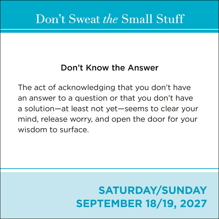 Don't Sweat the Small Stuff 2027 Page-A-Day Calendar