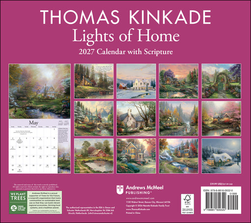 Thomas Kinkade Scripture Special Edition 2027 Large Wall Calendar