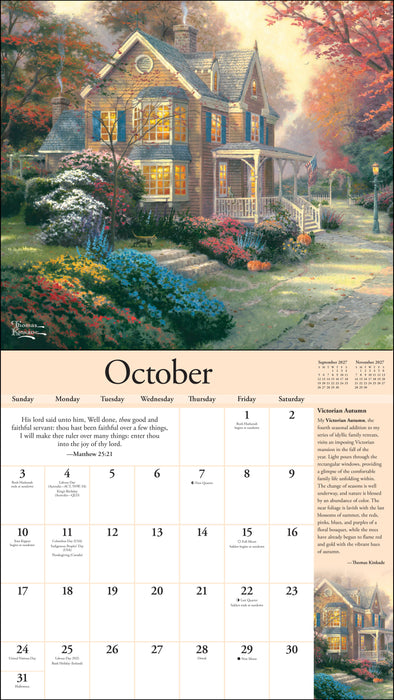 Thomas Kinkade Scripture Special Edition 2027 Large Wall Calendar
