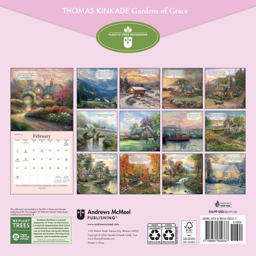 Thomas Kinkade Gardens Grace 2027 Square Wall Calendar