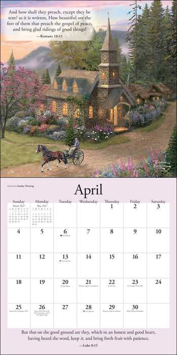 Thomas Kinkade Gardens Grace 2027 Square Wall Calendar