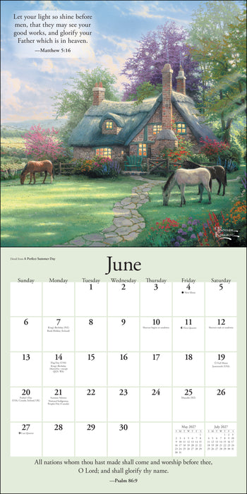Thomas Kinkade Gardens Grace 2027 Square Wall Calendar