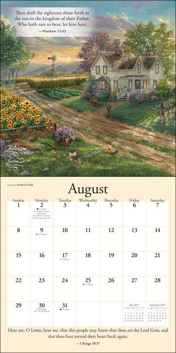Thomas Kinkade Gardens Grace 2027 Square Wall Calendar