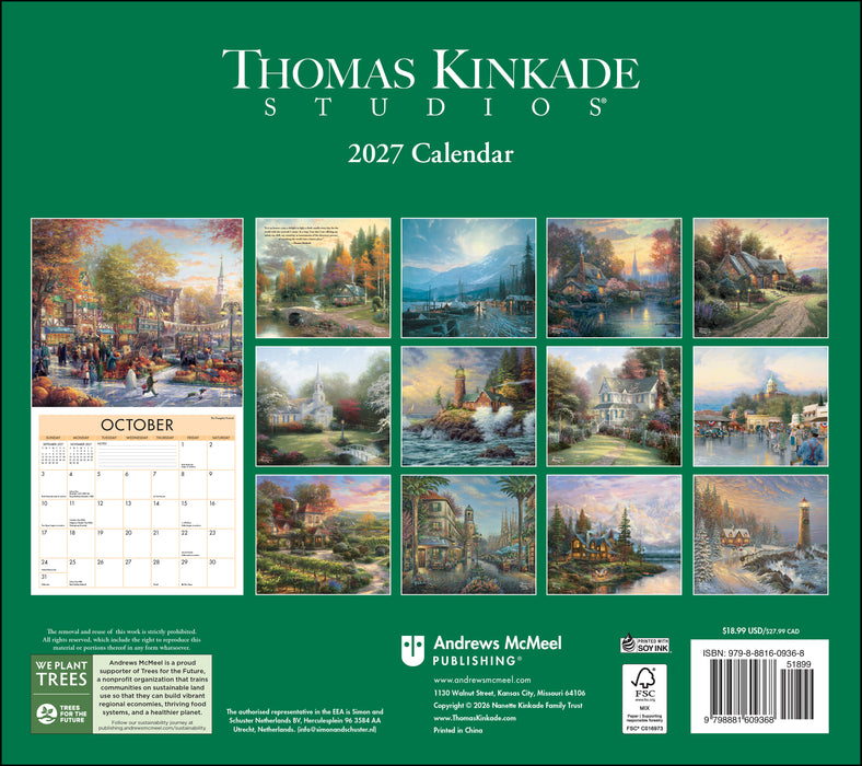 Thomas Kinkade Studios 2027 Large Wall Calendar