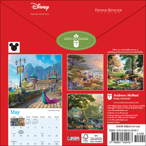 Disney Dream Thomas Kinkade 2027 Mini Wall Calendar