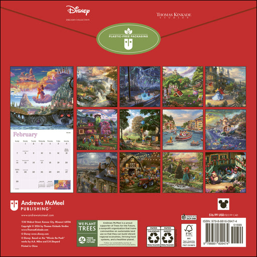 Disney Dreams Thomas Kinkade 2027 Square Wall Calendar