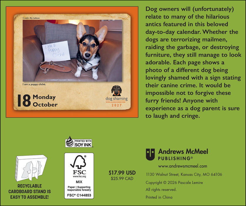 Dog Shaming 2027 Page-A-Day Calendar
