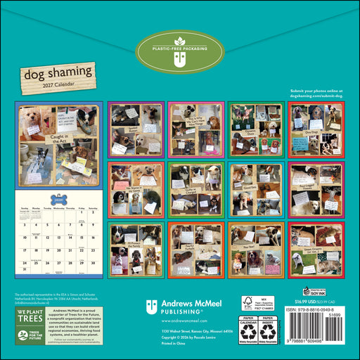 Dog Shaming 2027 Square Wall Calendar