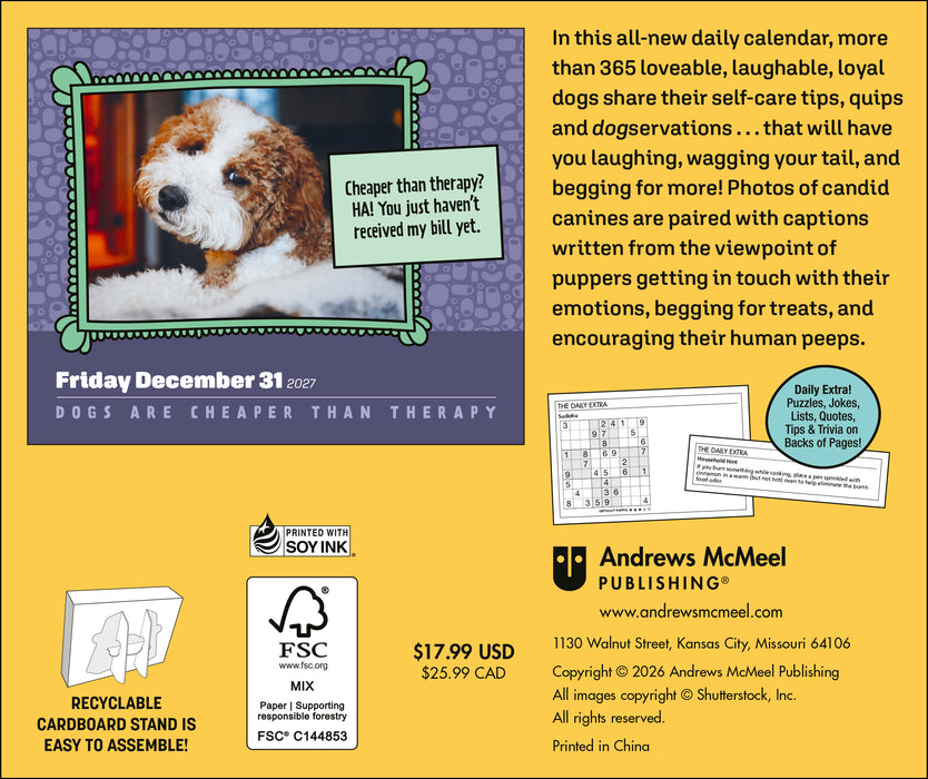 Dogs are Cheaper Than Therapy 2027 Page-A-Day Calendar