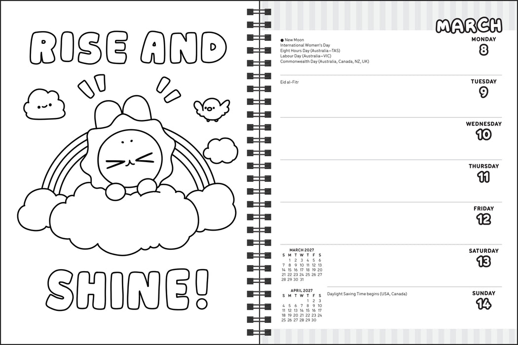 Pocket Peaches Coloring 2027 Weekly Diary