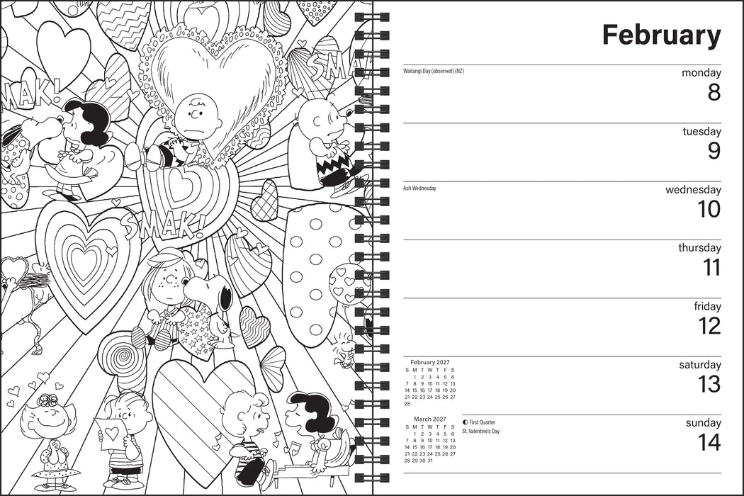 Peanuts Coloring 2027 Weekly Diary